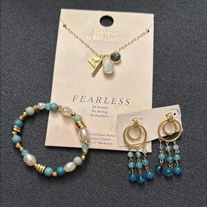 Gold and Blue Jewelry Set